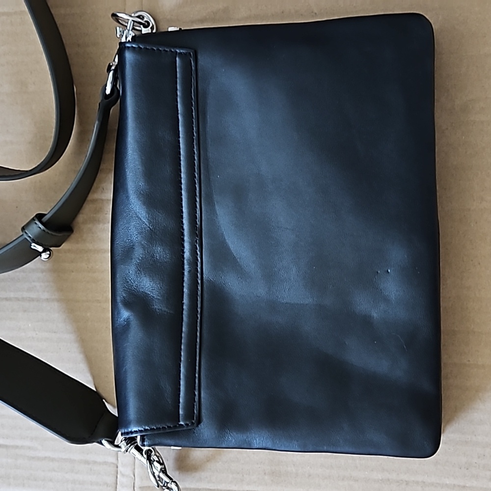 Allsaints black leather zep leather box bag-READ - Picture 3 of 13